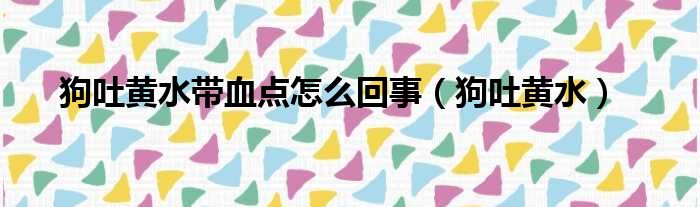 狗吐黄水带血点怎么回事（狗吐黄水）