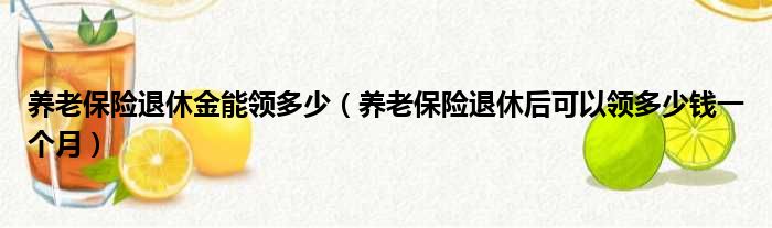 养老保险退休金能领多少（养老保险退休后可以领多少钱一个月）