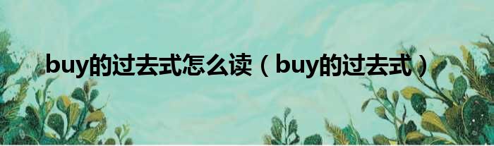 buy的过去式怎么读（buy的过去式）