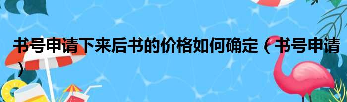 书号申请下来后书的价格如何确定（书号申请）