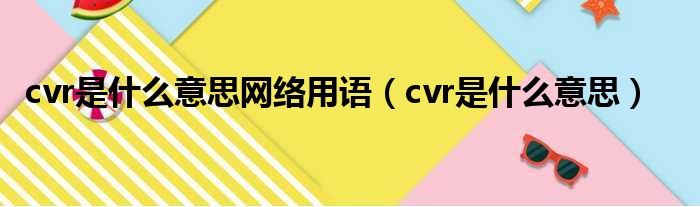 cvr是什么意思网络用语（cvr是什么意思）