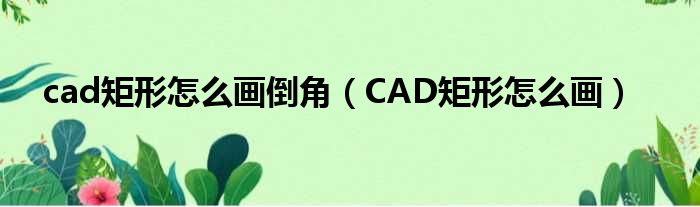 cad矩形怎么画倒角（CAD矩形怎么画）