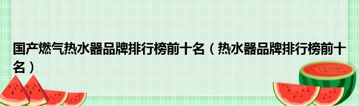 国产燃气热水器品牌排行榜前十名（热水器品牌排行榜前十名）