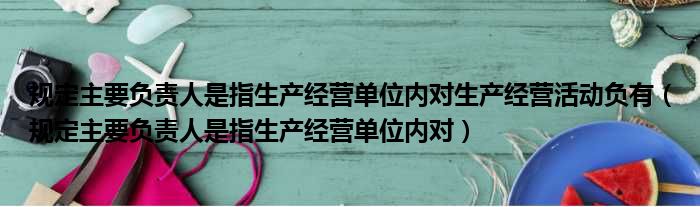 规定主要负责人是指生产经营单位内对生产经营活动负有（规定主要负责人是指生产经营单位内对）