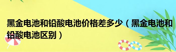 黑金电池和铅酸电池价格差多少（黑金电池和铅酸电池区别）