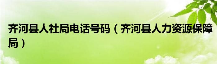 齐河县人社局电话号码（齐河县人力资源保障局）