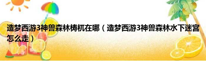 造梦西游3神兽森林梼杌在哪（造梦西游3神兽森林水下迷宫怎么走）