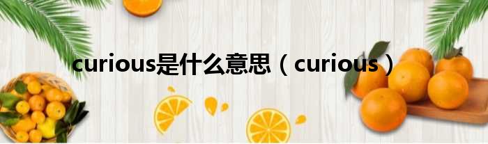 curious是什么意思（curious）