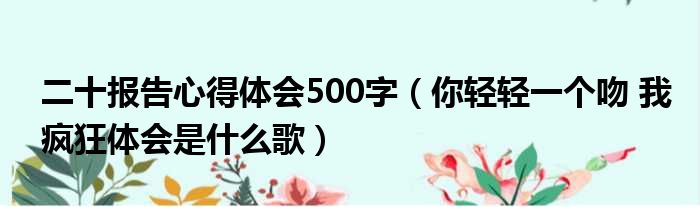 二十报告心得体会500字（你轻轻一个吻 我疯狂体会是什么歌）