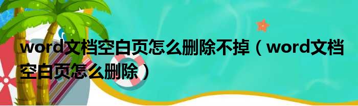 word文档空白页怎么删除不掉（word文档空白页怎么删除）