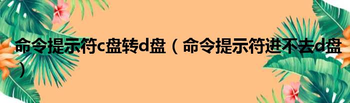 命令提示符c盘转d盘（命令提示符进不去d盘）