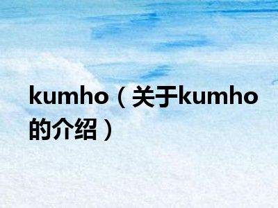 kumho（关于kumho的介绍）