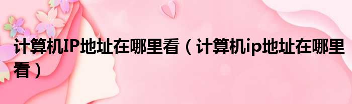 计算机IP地址在哪里看（计算机ip地址在哪里看）