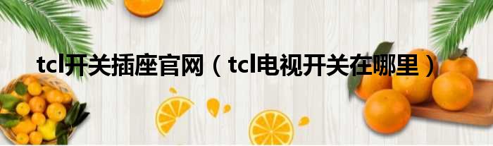 tcl开关插座官网（tcl电视开关在哪里）