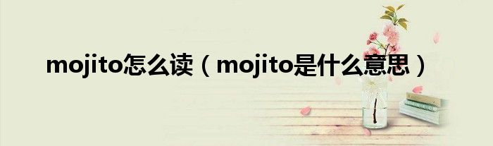 mojito怎么读（mojito是什么意思）