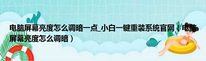 电脑屏幕亮度怎么调暗一点 小白一键重装系统官网（电脑屏幕亮度怎么调暗）