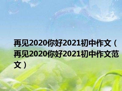 再见2020你好2021初中作文（再见2020你好2021初中作文范文）