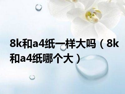 8k和a4纸一样大吗（8k和a4纸哪个大）