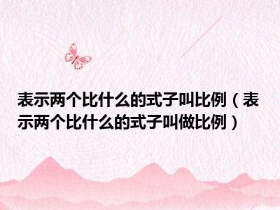 表示两个比什么的式子叫比例（表示两个比什么的式子叫做比例）