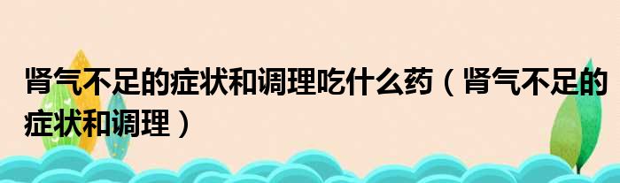 肾气不足的症状和调理吃什么药（肾气不足的症状和调理）