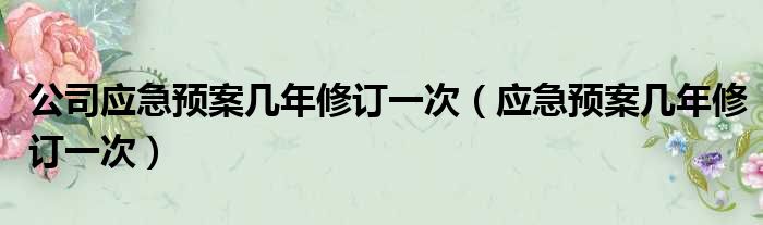 公司应急预案几年修订一次（应急预案几年修订一次）