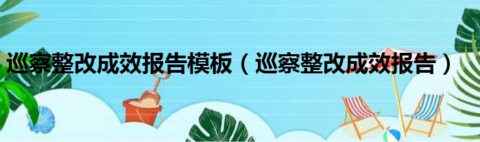 巡察整改成效报告模板（巡察整改成效报告）