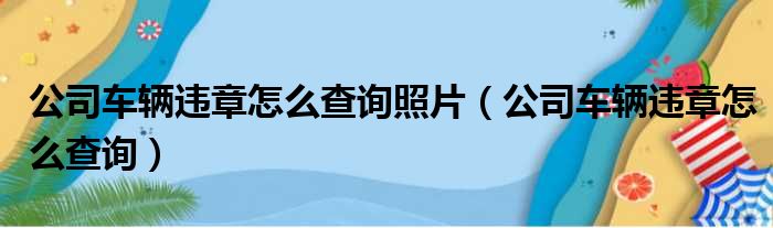 公司车辆违章怎么查询照片（公司车辆违章怎么查询）