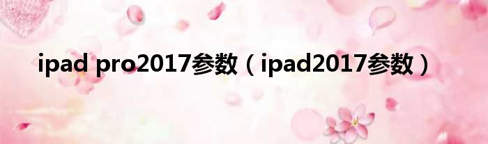 ipad pro2017参数（ipad2017参数）