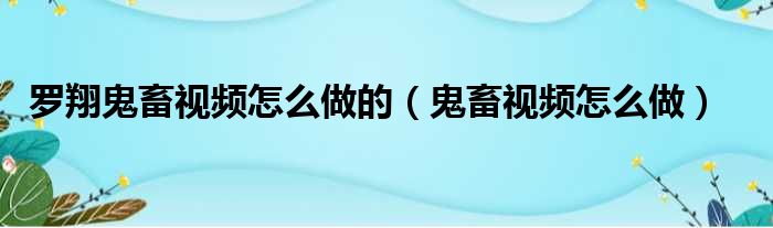 罗翔鬼畜视频怎么做的（鬼畜视频怎么做）