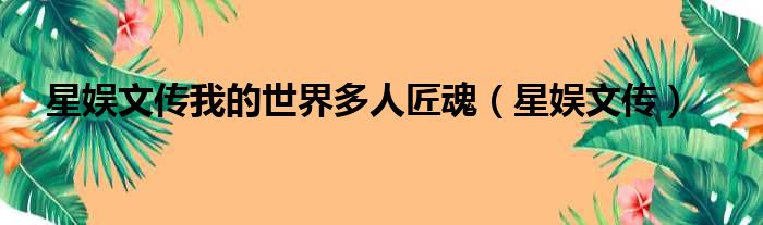 星娱文传我的世界多人匠魂（星娱文传）