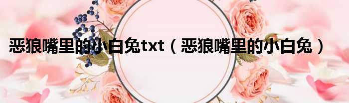 恶狼嘴里的小白兔txt（恶狼嘴里的小白兔）