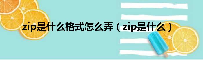 zip是什么格式怎么弄（zip是什么）