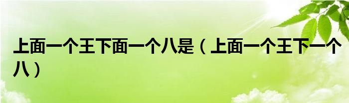 上面一个王下面一个八是（上面一个王下一个八）