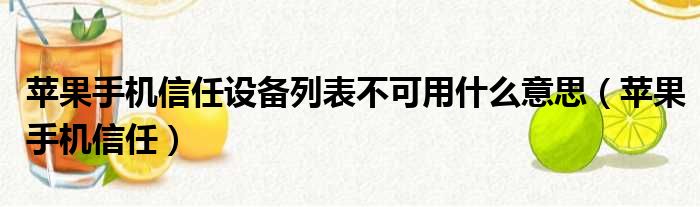 苹果手机信任设备列表不可用什么意思（苹果手机信任）