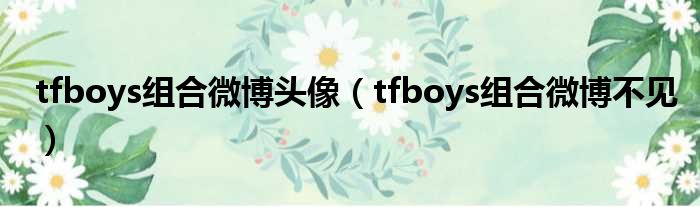 tfboys组合微博头像（tfboys组合微博不见）