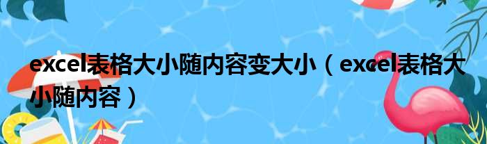 excel表格大小随内容变大小（excel表格大小随内容）