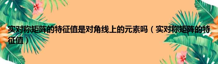 实对称矩阵的特征值是对角线上的元素吗（实对称矩阵的特征值）