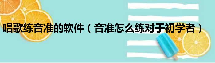 唱歌练音准的软件（音准怎么练对于初学者）