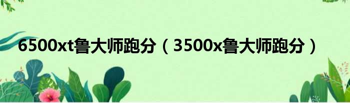 6500xt鲁大师跑分（3500x鲁大师跑分）