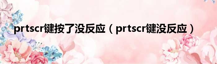 prtscr键按了没反应（prtscr键没反应）