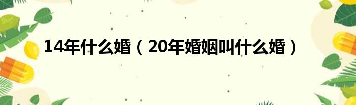 14年什么婚（20年婚姻叫什么婚）