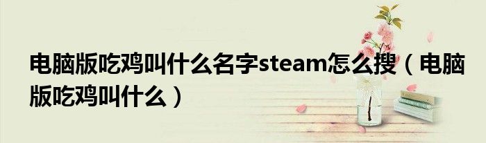 电脑版吃鸡叫什么名字steam怎么搜（电脑版吃鸡叫什么）