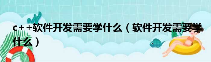 c++软件开发需要学什么（软件开发需要学什么）