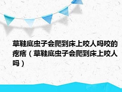 草鞋底虫子会爬到床上咬人吗咬的疙瘩（草鞋底虫子会爬到床上咬人吗）