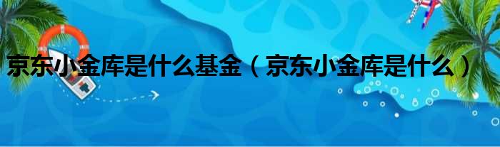 京东小金库是什么基金（京东小金库是什么）