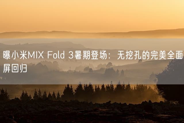 曝小米MIX Fold 3暑期登场：无挖孔的完美全面屏回归