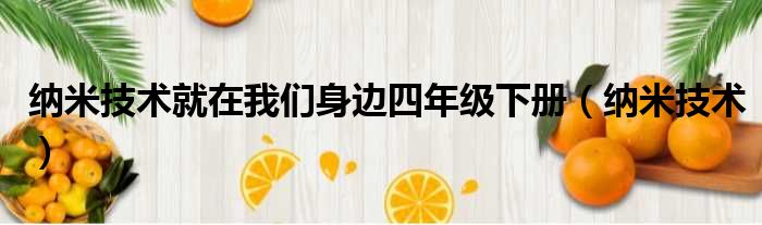 纳米技术就在我们身边四年级下册（纳米技术）