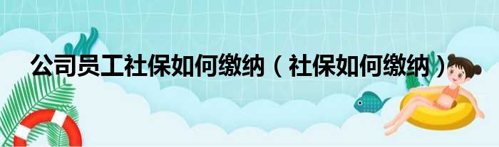 公司员工社保如何缴纳（社保如何缴纳）