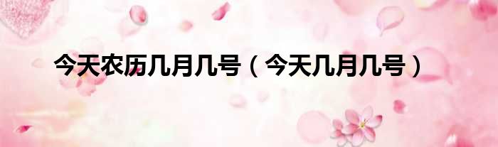 今天农历几月几号（今天几月几号）