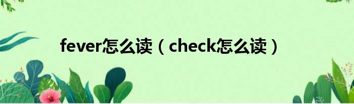 fever怎么读（check怎么读）